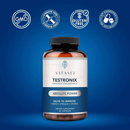 VITASEI Testronix Performance Supplement for Men - Energy and Muscle Supplements for Mens Health - 60 Capsules (Pack of 2) - dailyvitalstore