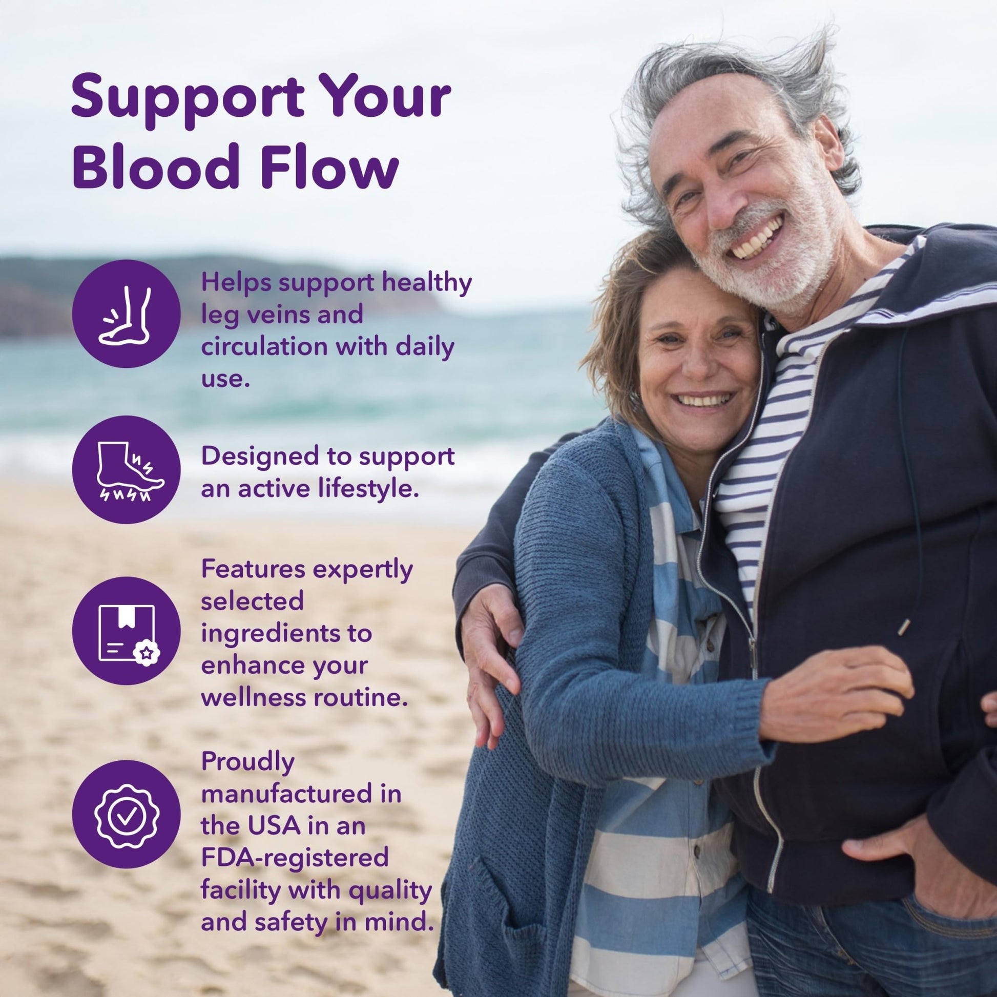 VITASUPPORTMD Tri-Power Circulation Formula - Circulation Supplement with Butcher's Broom, Hesperidin Methyl Chalcone, and Vitamin C, 60 Capsules, for Blood and Leg Circulation, Vein Health Support - dailyvitalstore