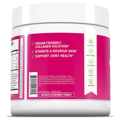 Vitauthority Vegan Collagen Powder for Women - Plant Based Collagen Supplement for Women with Proprietary Vegan Hair Skin and Nails Vitamins - dailyvitalstore