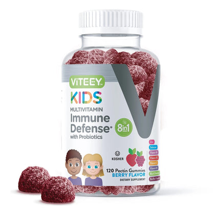 Viteey Kids Multivitamin Gummies with Probiotics - 8-1 Kids Vitamins for Immune Health Support with Vitamin C, D3, B12, B6 - dailyvitalstore