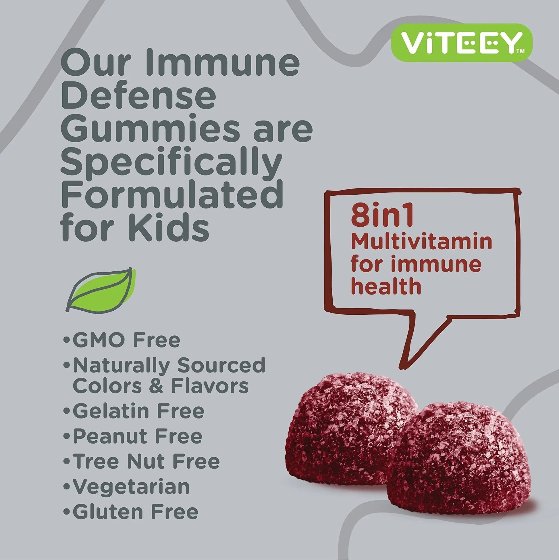 Viteey Kids Multivitamin Gummies with Probiotics - 8-1 Kids Vitamins for Immune Health Support with Vitamin C, D3, B12, B6 - dailyvitalstore