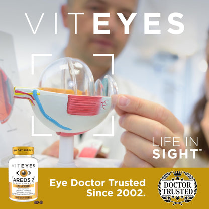 Viteyes AREDS 2 Classic Macular Health Formula Softgels, Eye Health Vitamin to Support Macular Health, Lower Zinc, Eye Vitamins, Macular Vitamins, Beta-Carotene Free, 180 Softgels - dailyvitalstore