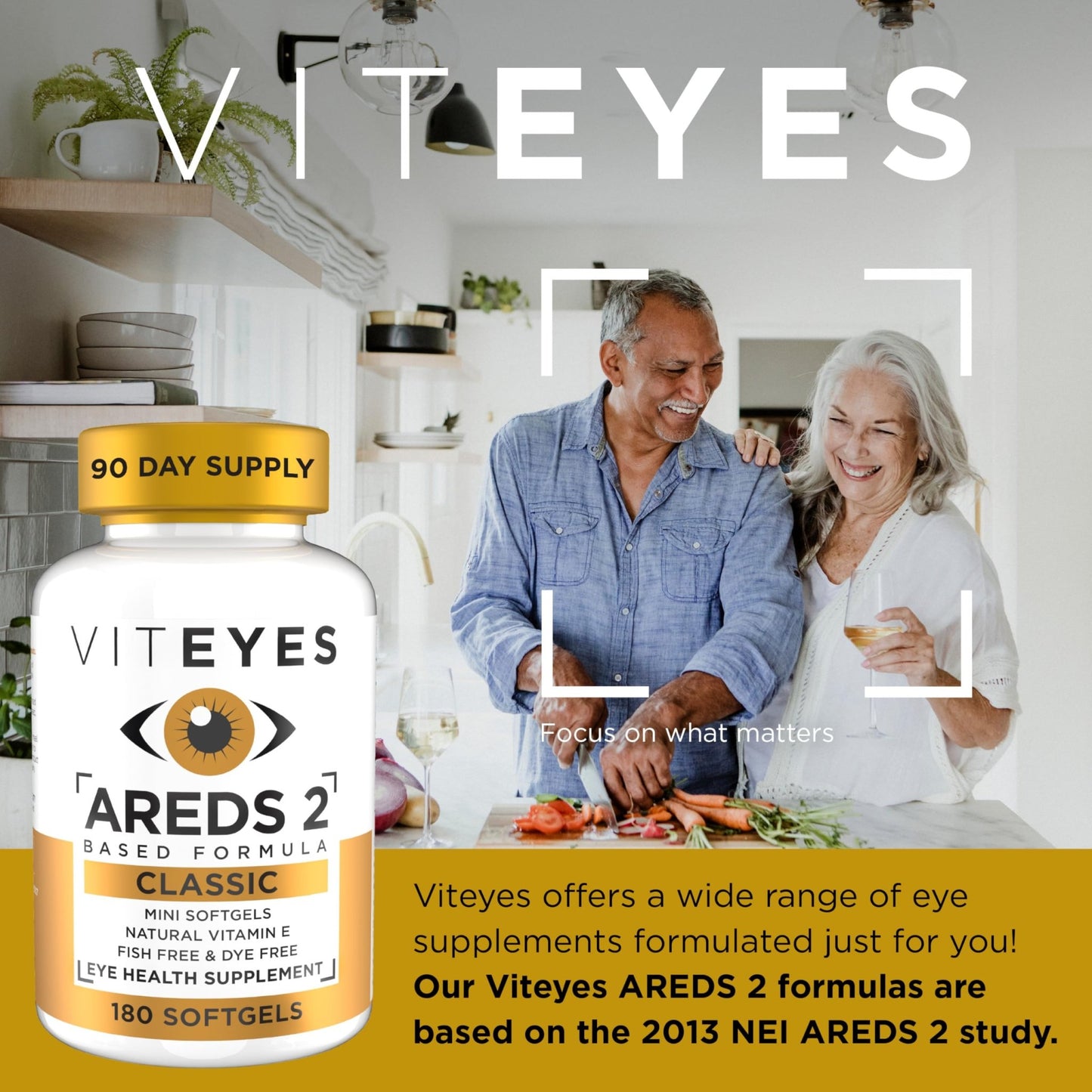 Viteyes AREDS 2 Classic Macular Health Formula Softgels, Eye Health Vitamin to Support Macular Health, Lower Zinc, Eye Vitamins, Macular Vitamins, Beta-Carotene Free, 180 Softgels - dailyvitalstore
