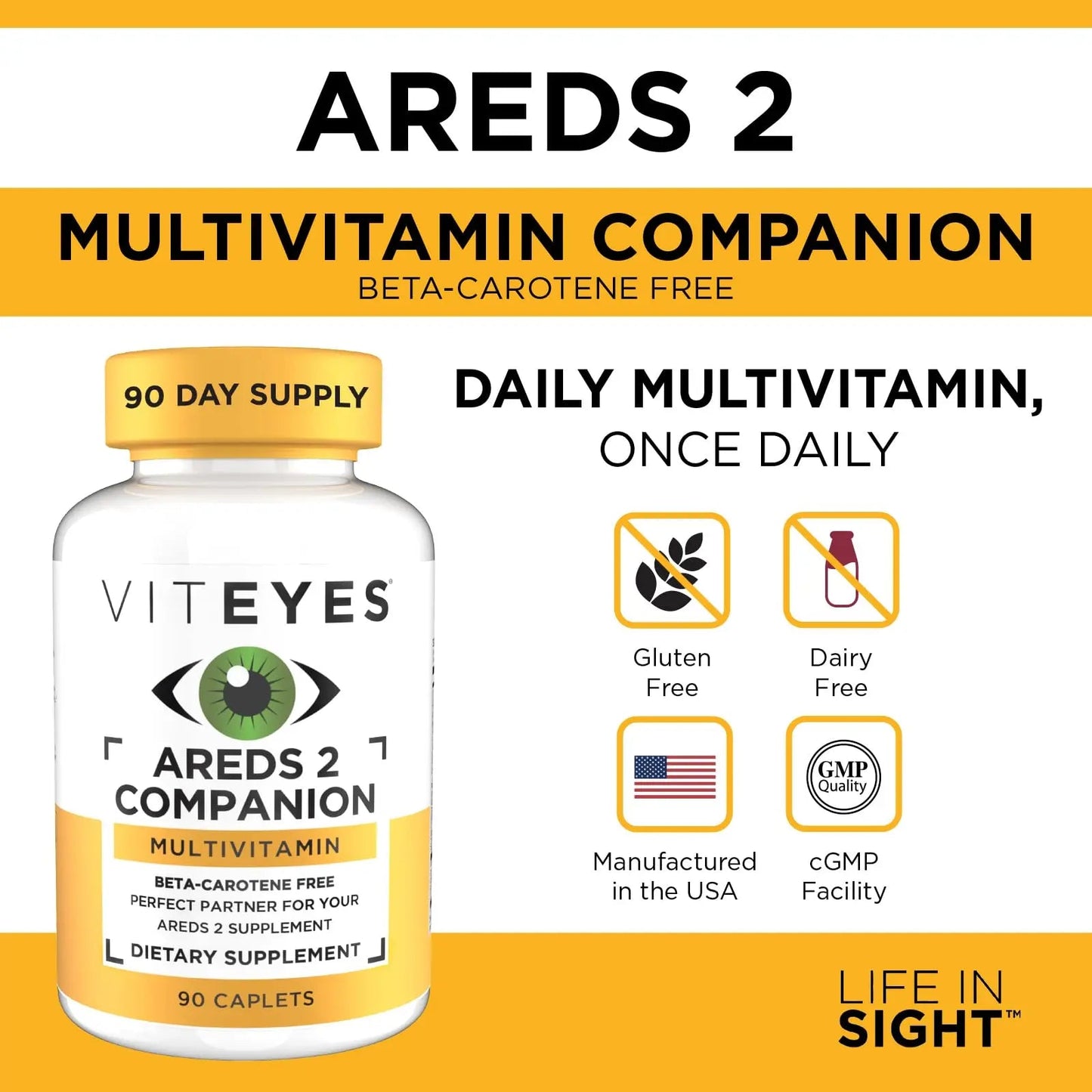 Viteyes Classic AREDS 2 Companion Beta-Carotene Free Multivitamin Supplement, Comprehensive Multivitamin Formula - dailyvitalstore