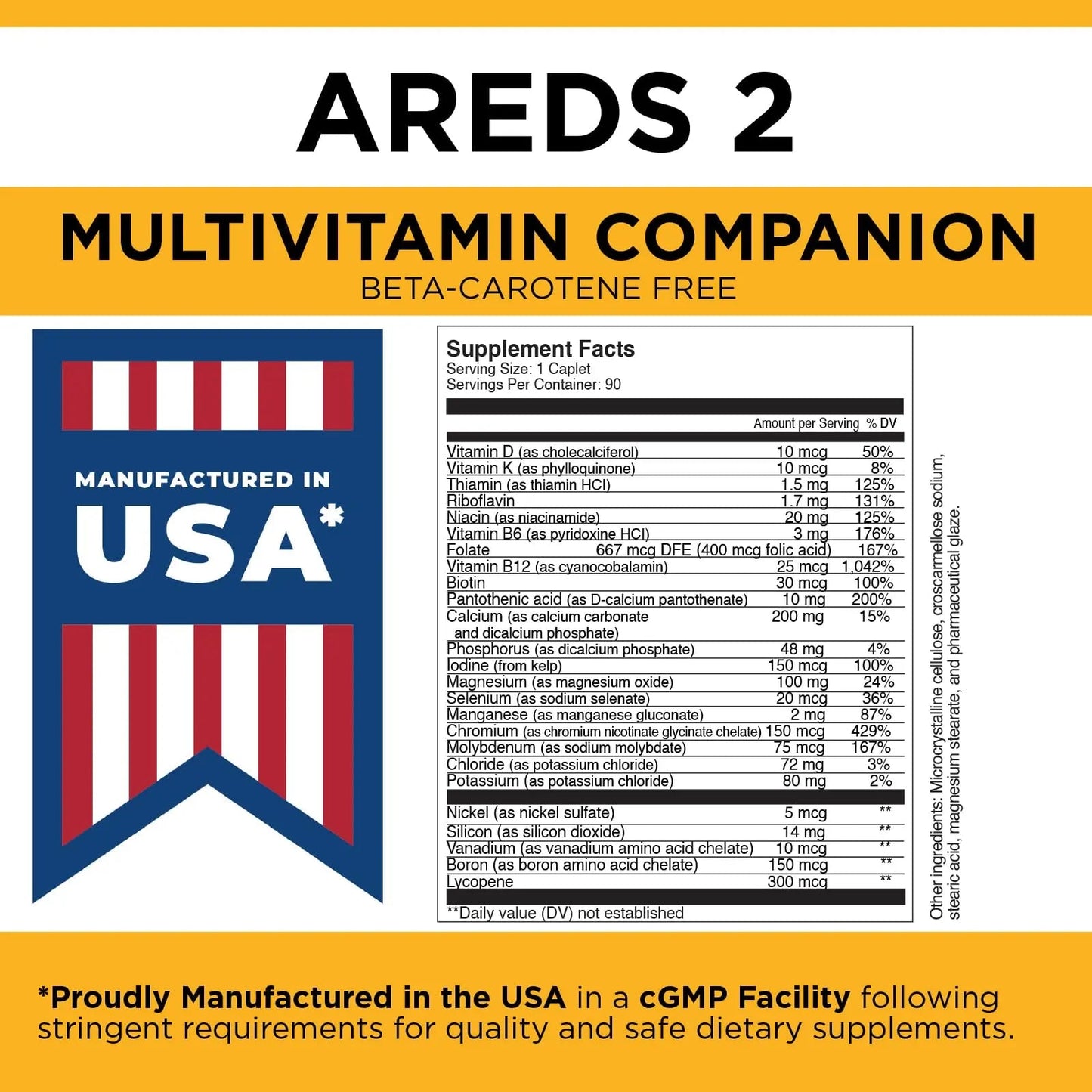 Viteyes Classic AREDS 2 Companion Beta-Carotene Free Multivitamin Supplement, Comprehensive Multivitamin Formula - dailyvitalstore