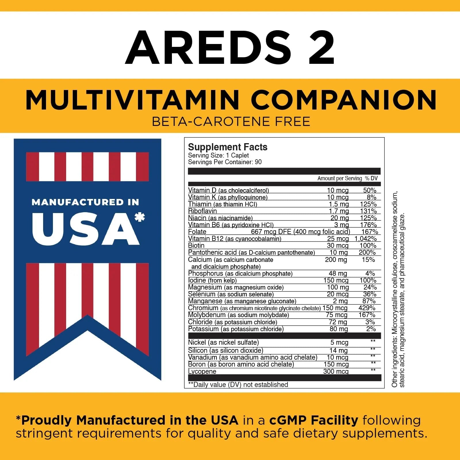 Viteyes Classic AREDS 2 Companion Beta-Carotene Free Multivitamin Supplement, Comprehensive Multivitamin Formula - dailyvitalstore