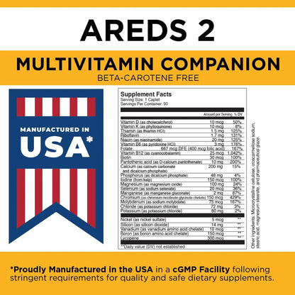 Viteyes Classic AREDS 2 Companion Beta-Carotene Free Multivitamin Supplement, Comprehensive Multivitamin Formula - dailyvitalstore