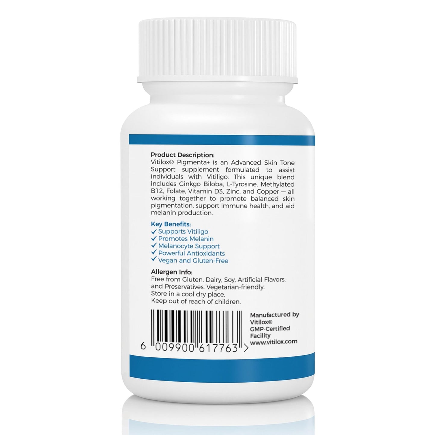 Vitilox Pigmenta+ Advanced, Skin Tone Support Supplement – 60 Tablets | 2 Months | Natural Vitiligo Skin Pigmentation Support | Reduce White Body Spots - dailyvitalstore