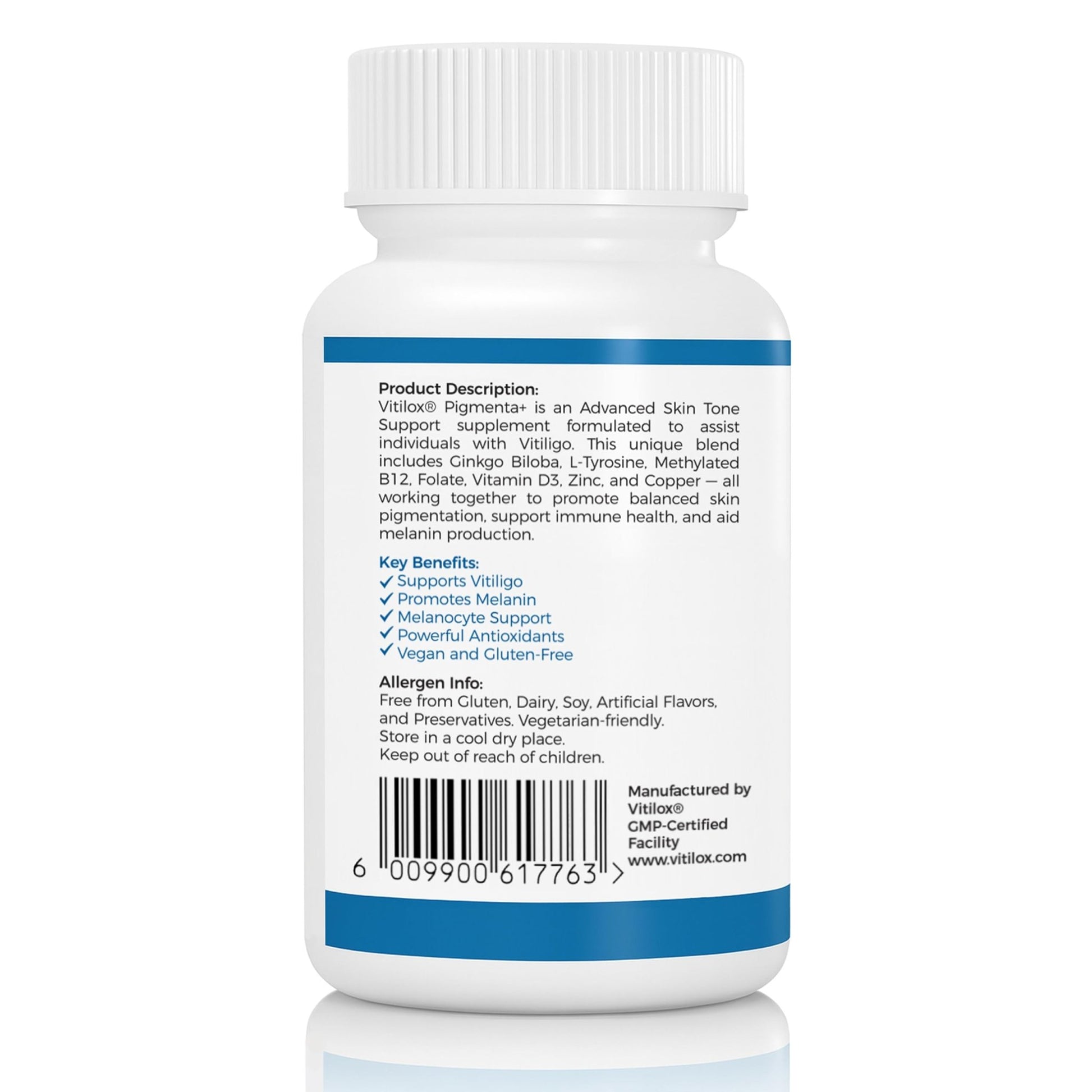 Vitilox Pigmenta+ Advanced, Skin Tone Support Supplement – 60 Tablets | 2 Months | Natural Vitiligo Skin Pigmentation Support | Reduce White Body Spots - dailyvitalstore