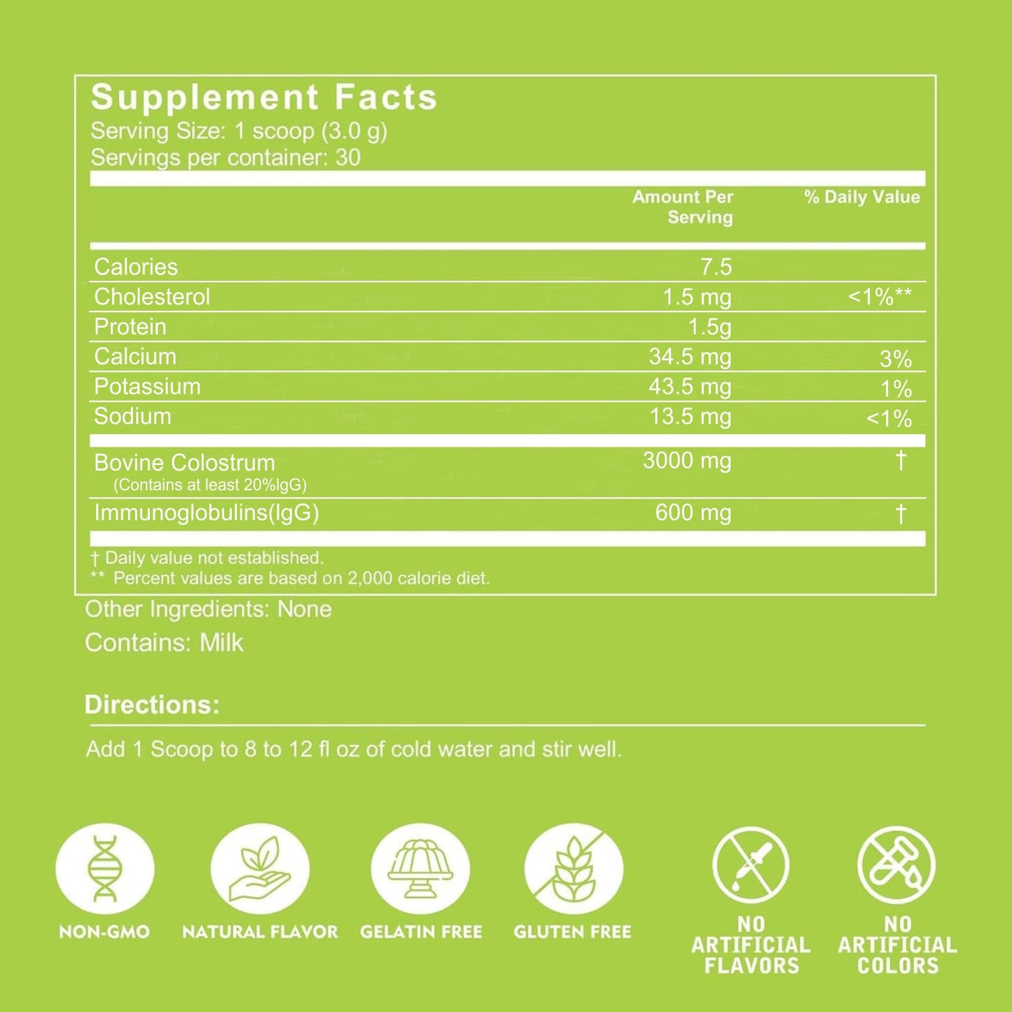 VITINITY Grass Fed Bovine Colostrum Powder for Humans 3000 mg - Natural IgG Colostrum Supplement Gut Health, Immune Support, Muscle Recovery, Wellness | Pure Colostrum Superfood,Unflavored 2 Pack - dailyvitalstore