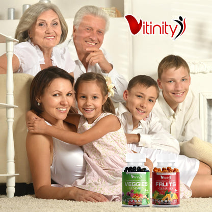VITINITY Made with Real Fruit-Real Veggie Gummies-Superfood Vegetable Vitamin Supplement for Women,Men,Kids-Blend of Fruit and Greens for Daily Health.Fruits and Vegetables Supplements (30-Day Supply) - dailyvitalstore