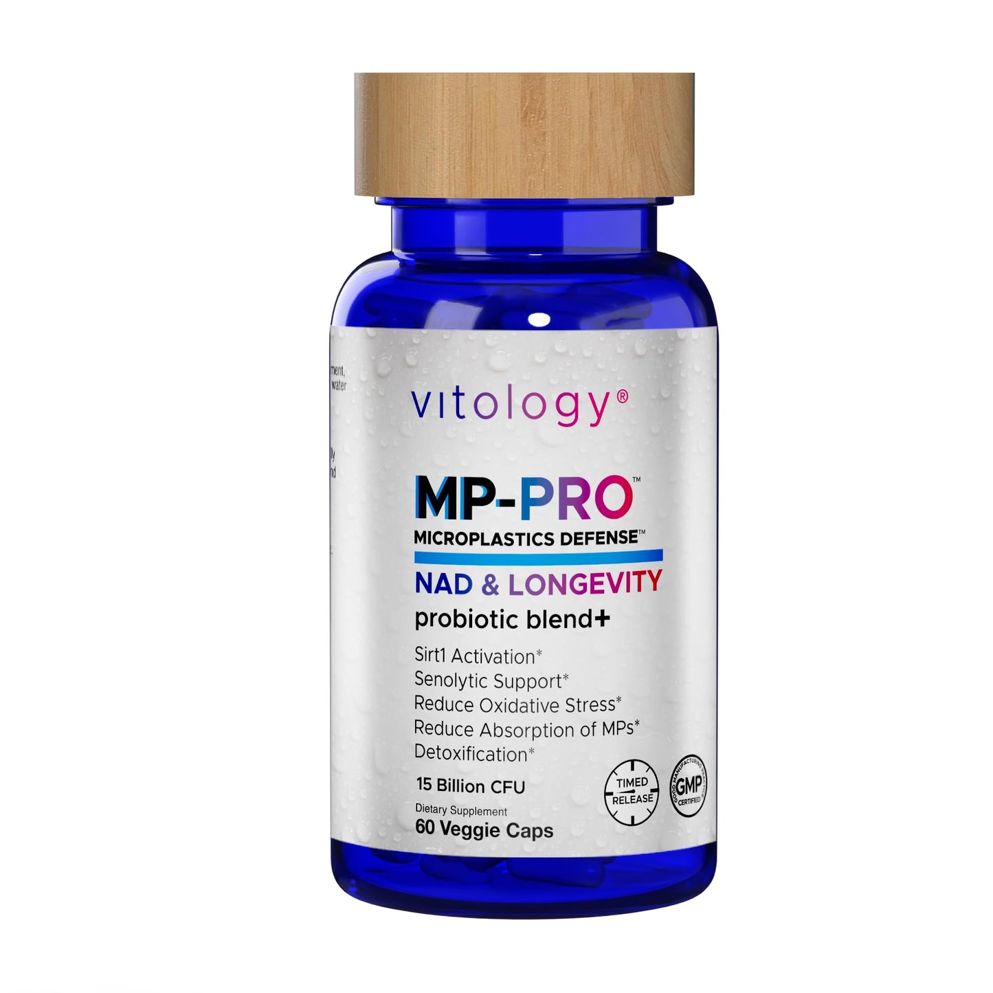 Vitology MP-PRO Microplastics Defense | 15 Billion CFU Probiotic + Antioxidant Blend | NMN, NAC, Glutathione, Resveratrol & Charcoal | Supports Cellular Detox, Longevity & Gut Health – 60 Capsules - dailyvitalstore