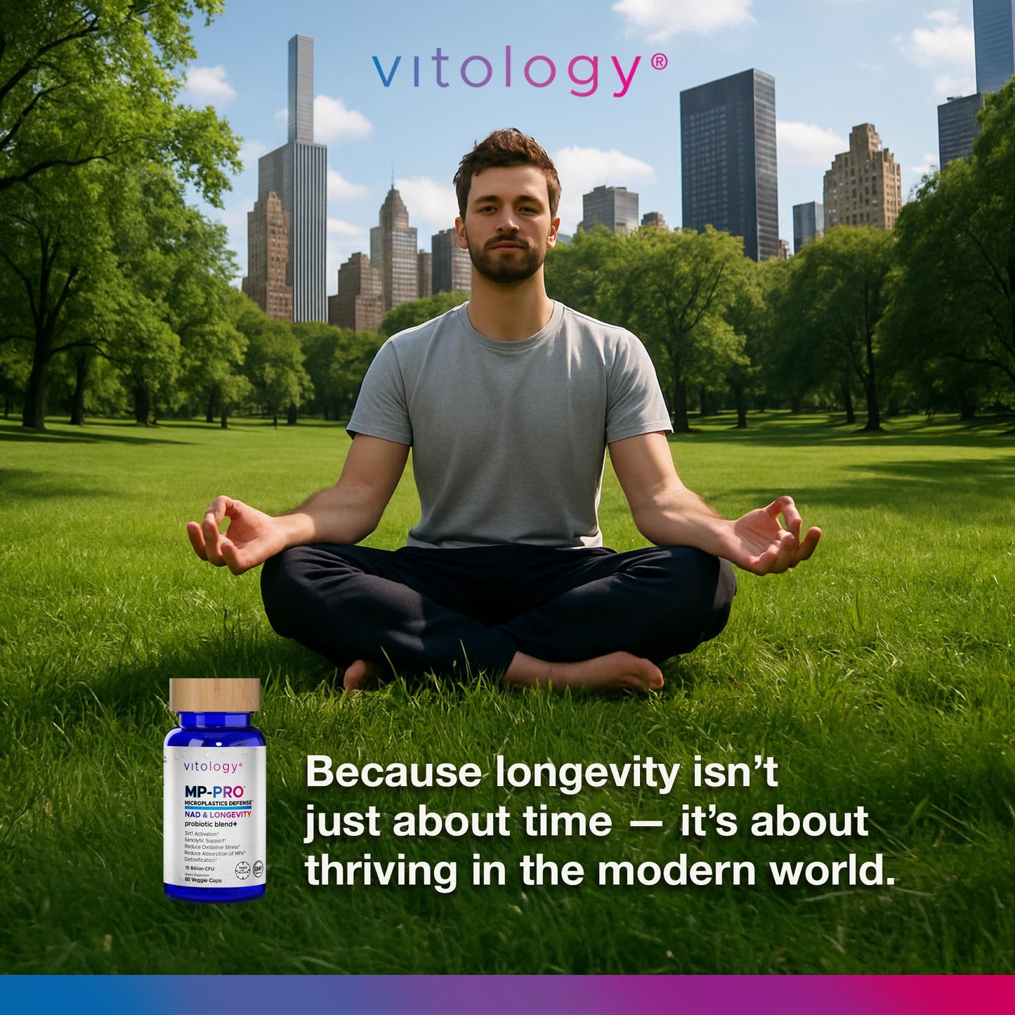 Vitology MP-PRO Microplastics Defense | 15 Billion CFU Probiotic + Antioxidant Blend | NMN, NAC, Glutathione, Resveratrol & Charcoal | Supports Cellular Detox, Longevity & Gut Health – 60 Capsules - dailyvitalstore