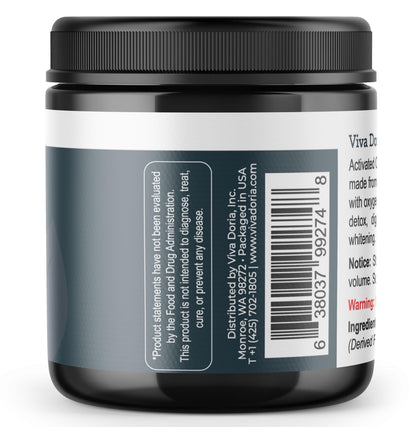 Viva Doria Activated Charcoal Powder, Hardwood Derived, Food Grade, 4 Oz - dailyvitalstore