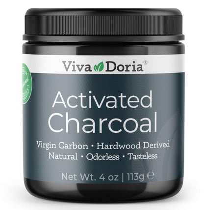 Viva Doria Activated Charcoal Powder, Hardwood Derived, Food Grade, 4 Oz - dailyvitalstore