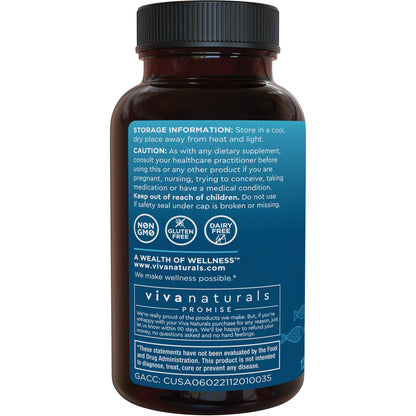 Viva Naturals Omega 3 Fish Oil Supplement for Women and Men - 2500 mg Triple Strength Fish Oil per Serving with Omega 3 Fatty Acids Including EPA, DHA DPA - dailyvitalstore