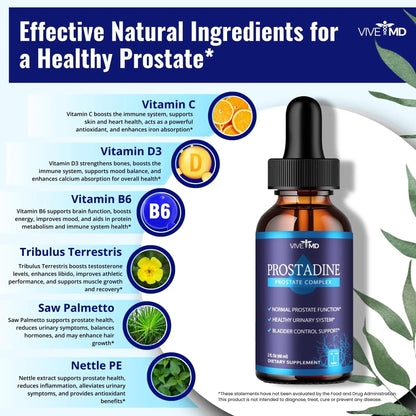 VIVE MD Prostadine Drops for Prostate Health, Bladder Urinating Issues - Prostadine Official Drop Formula - Extra Strength with Pomegranate, Prostadine Reviews (Package of 5) - dailyvitalstore