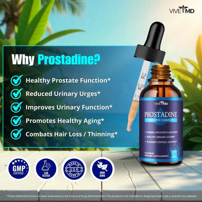 VIVE MD Prostadine Drops for Prostate Health, Bladder Urinating Issues - Prostadine Official Drop Formula - Extra Strength with Pomegranate, Prostadine Reviews (Package of 5) - dailyvitalstore