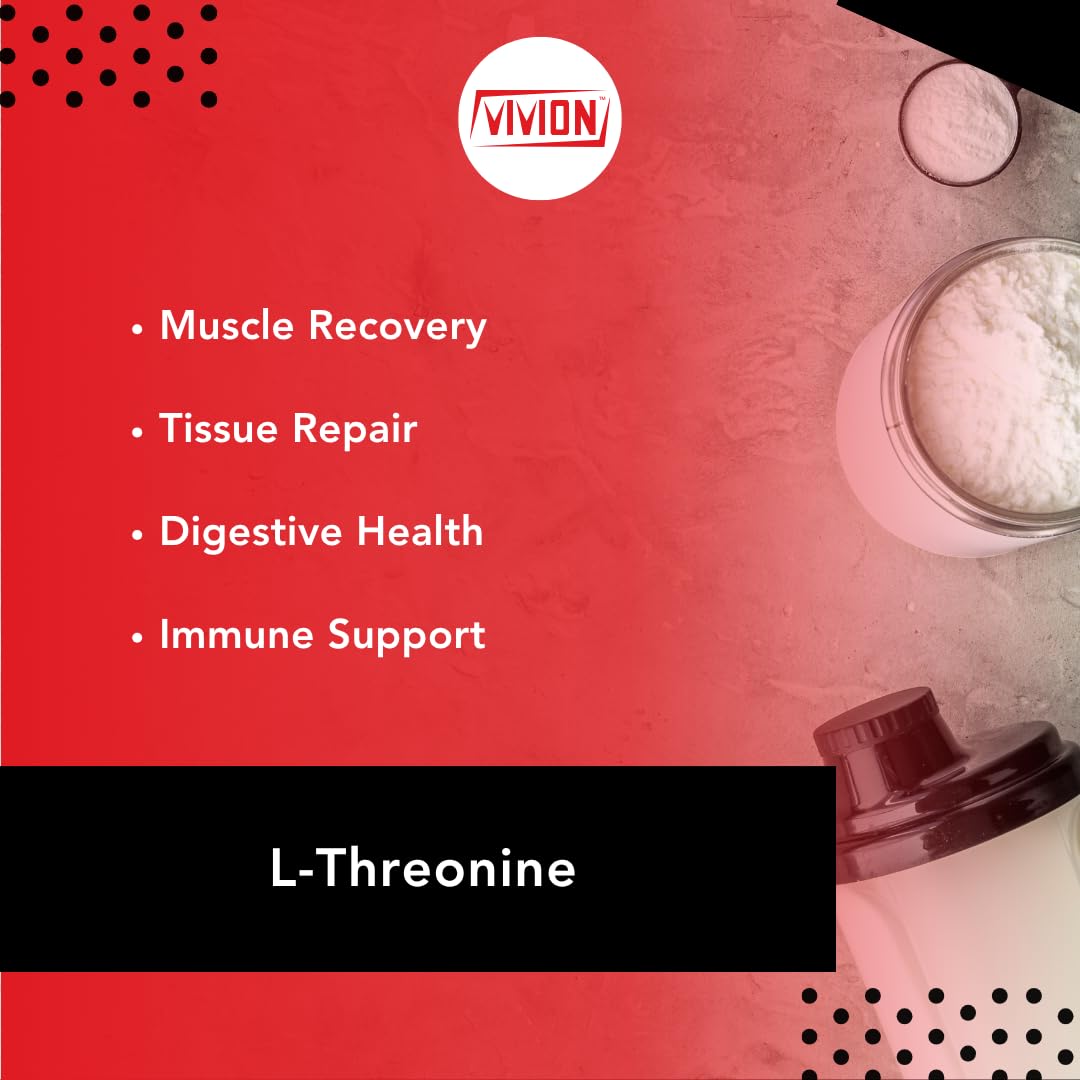 Vivion L-Threonine Powder 1000 Grams - Amino Acid Powdered for Manufacturing Muscle Recovery, Immune & Gut Health Tablet Capsule Formulations - 1 kg (2.2 lb) - dailyvitalstore