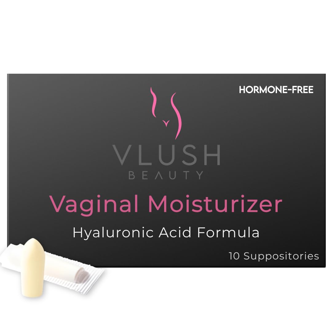 VLUSH Vaginal Moisturizer: Hormone-Free Hyaluronic Acid Suppositories for Dryness & Intimate Comfort – Clean Support for Menopause & Perimenopause (10pk) - dailyvitalstore