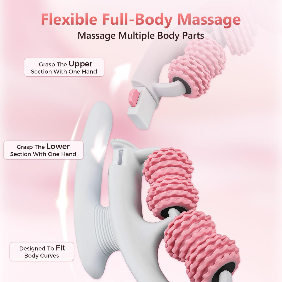 VOMLOR Cellulite Massage Roller - Lymphatic Drainage Tool for Deep Tissue Fascia Massage - Muscle Roller for Legs & Buttocks, Anti-Cellulite Massager for Body Contouring and Skin Smoothing - dailyvitalstore
