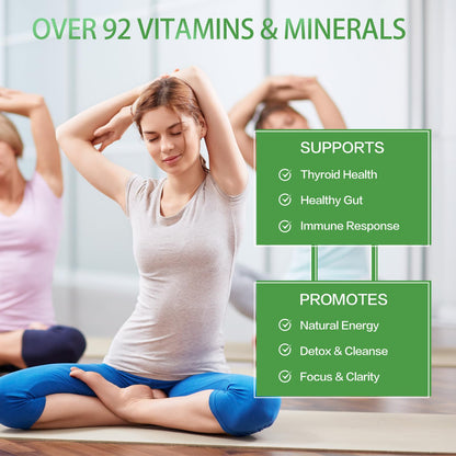 VPKIN Organic Sea Moss Capsules with Bladderwrack,Burdock Root and Black Pepper Extract-Irish SeaMoss Pills 2000mg-Promotes Immune System,Thyroid Support(120 Capsules) - dailyvitalstore