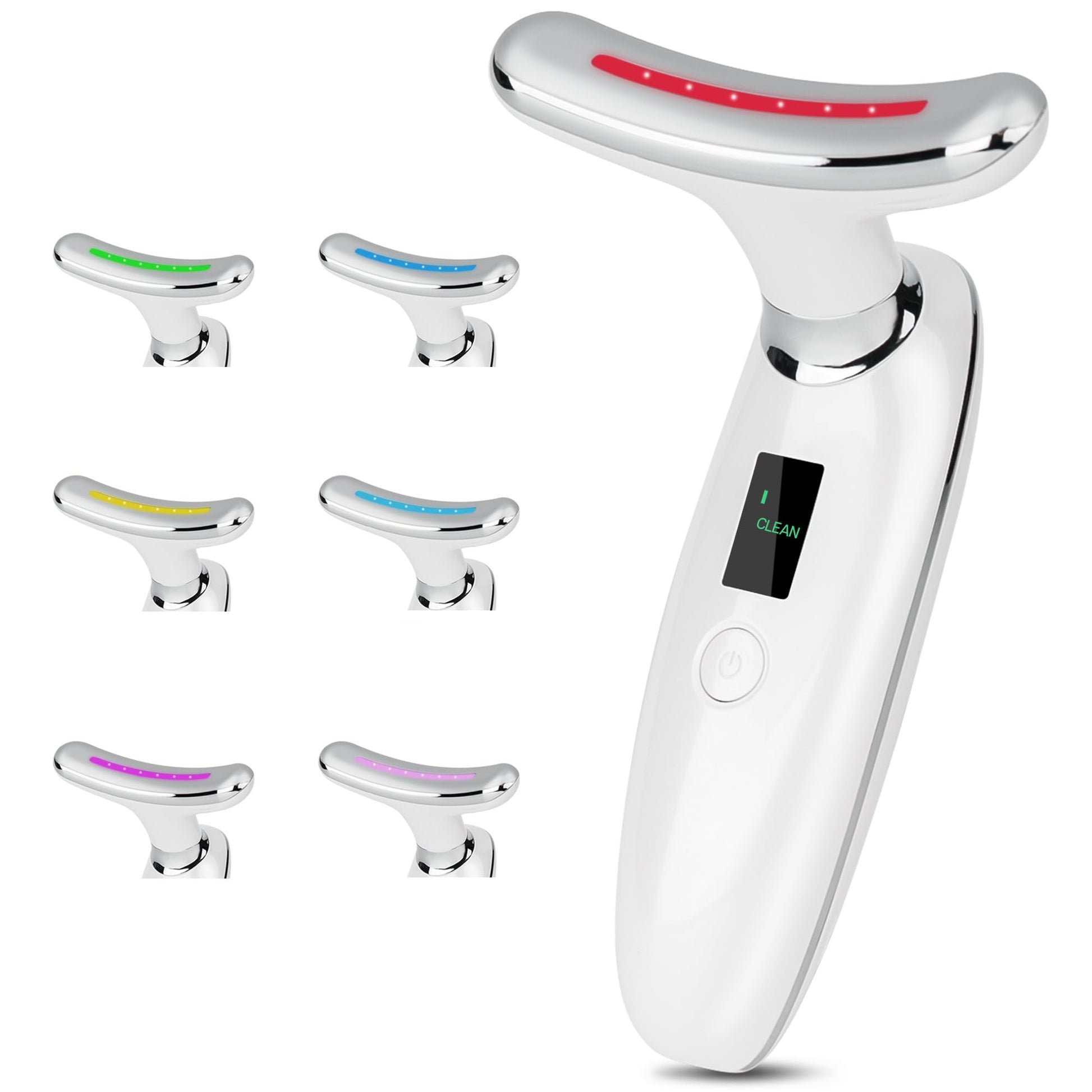 VRAIKO Lilac 7-in-1 Beauty Massager for Face and Neck - Jawline Lifting & Firming - Face Lymphatic Drainage Massager for Anti Aging Wrinkle, Forehead Lines, and Dark Circles, White - dailyvitalstore