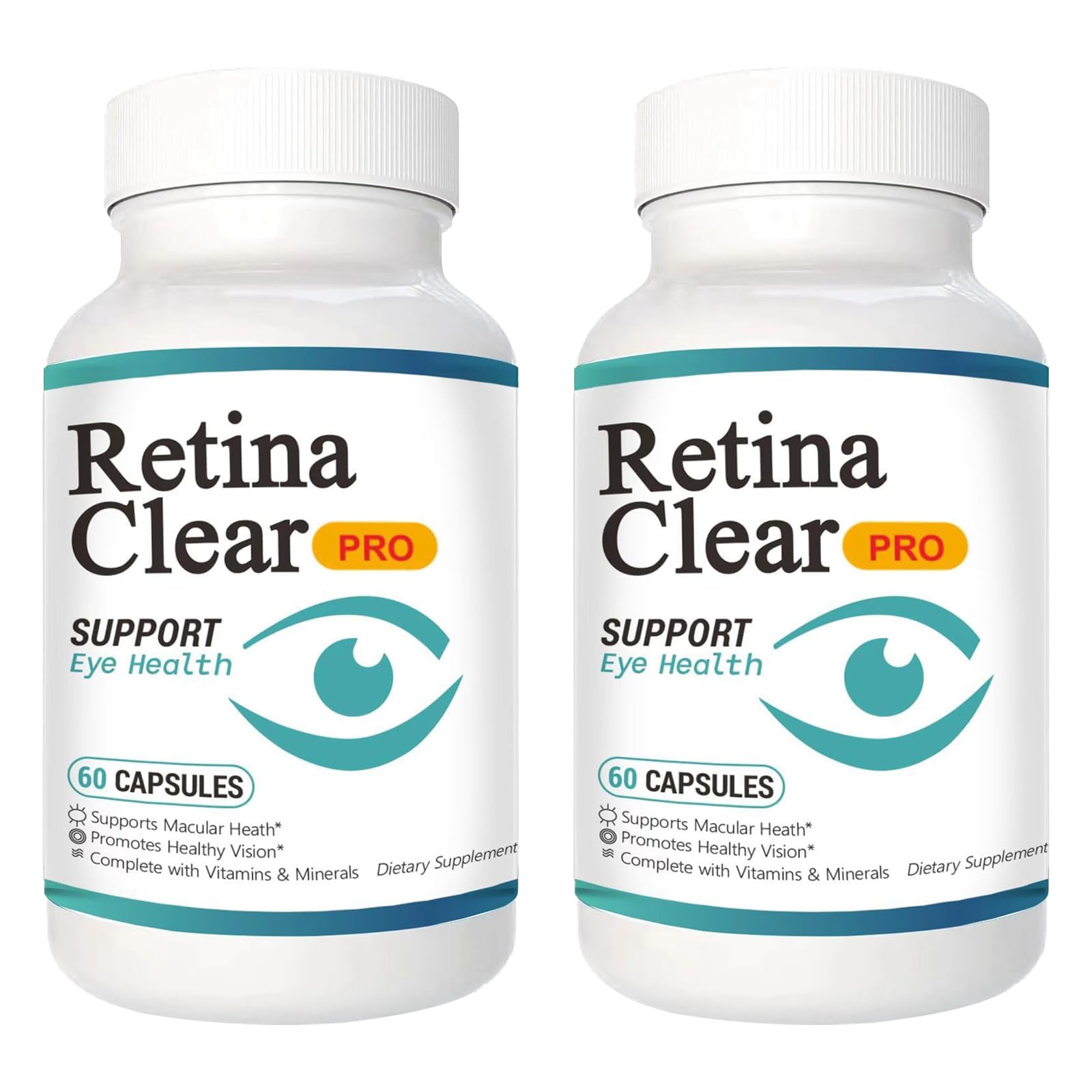 Vunexo Retina Clear Pro Eye Health Support Supplement, with Minerals and Vitamins, Lutein and Bilberry Extract Supports Visual Clarity, Eye Fatigue Relief & Focus（2PCS - dailyvitalstore