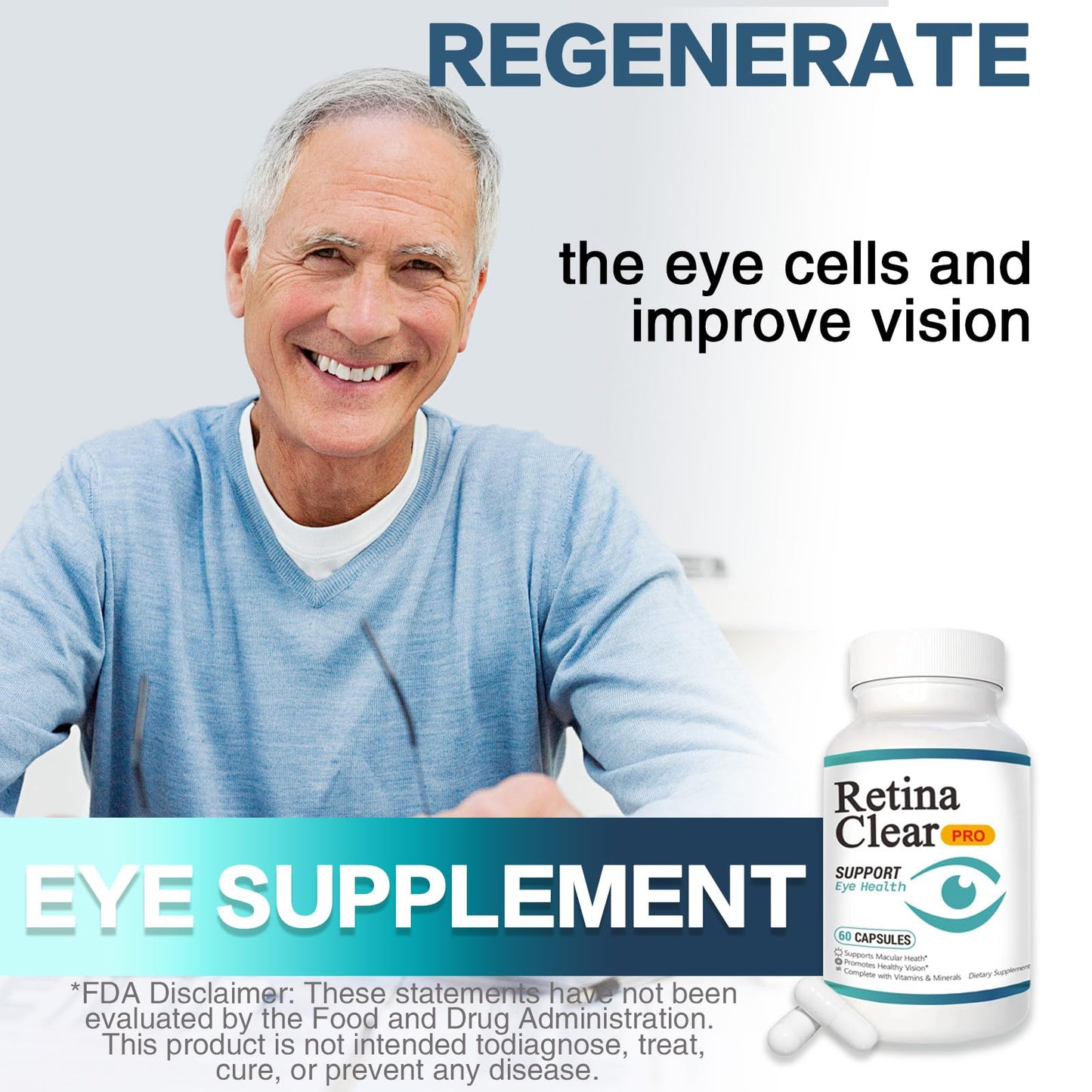 Vunexo Retina Clear Pro Eye Health Support Supplement, with Minerals and Vitamins, Lutein and Bilberry Extract Supports Visual Clarity, Eye Fatigue Relief & Focus（2PCS - dailyvitalstore