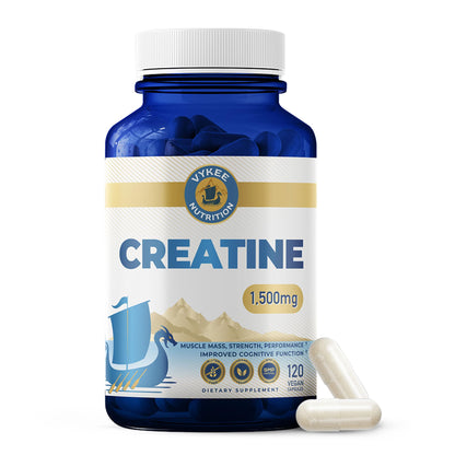 Vykee Nutrition Creatine Monohydrate Capsules 1,500 mg - Daily Creatine Supplement for Muscle Strength Training, Endurance, and Workout Performance Support - dailyvitalstore