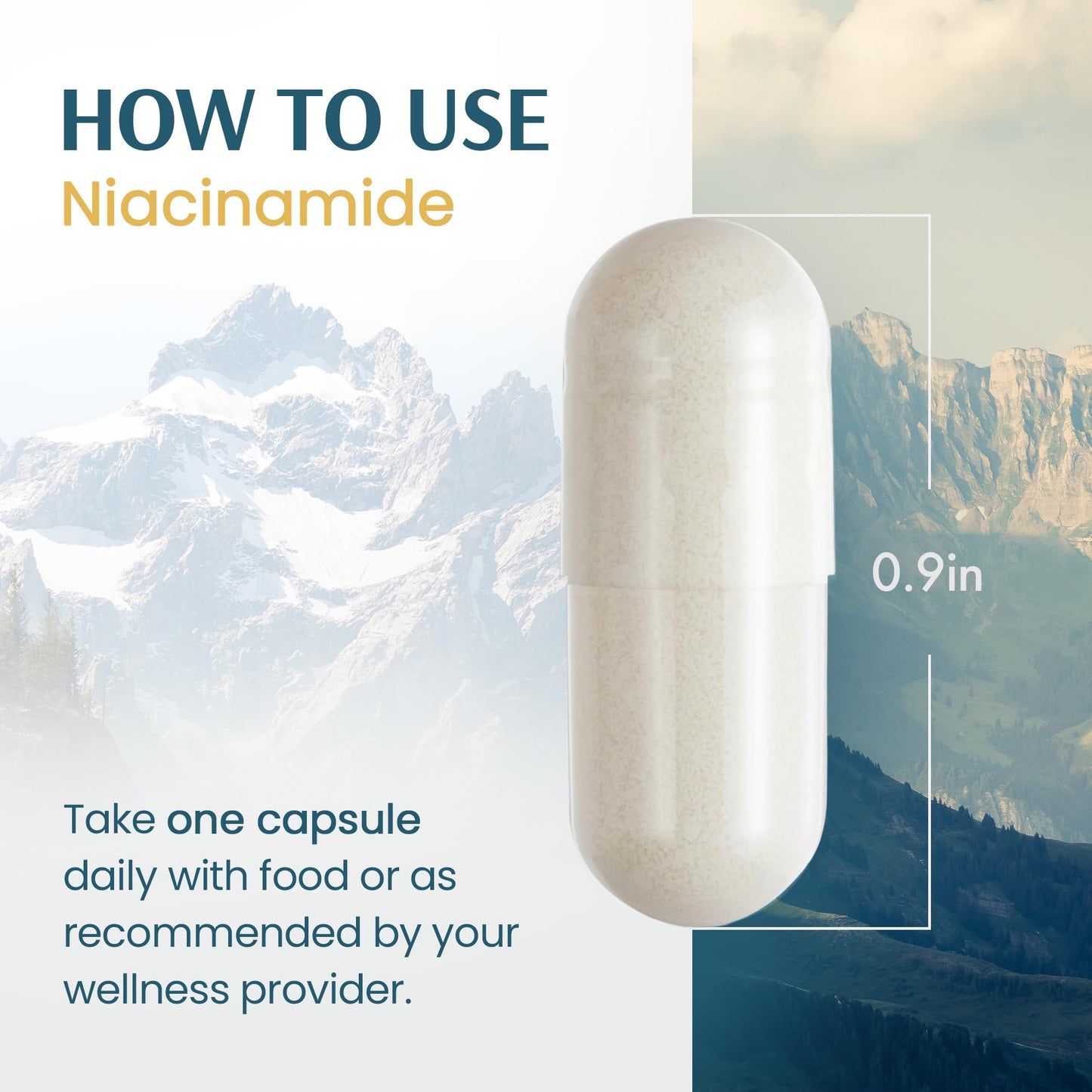 Vykee Nutrition Niacinamide Capsules - Vitamin B3 Supplement for Skin Wellness Cellular Energy and Metabolic Support - Vegan, Non-GMO Gluten Free - dailyvitalstore