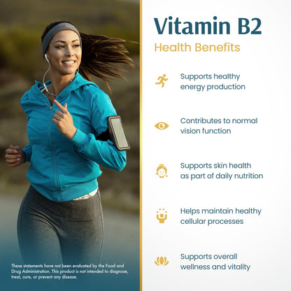 Vykee Nutrition Vitamin B2 Riboflavin Drops - Liquid B2 Supplement for Energy Metabolism, Cellular Function and Vision Support - Vegan, Non-GMO, Gluten-Free - dailyvitalstore