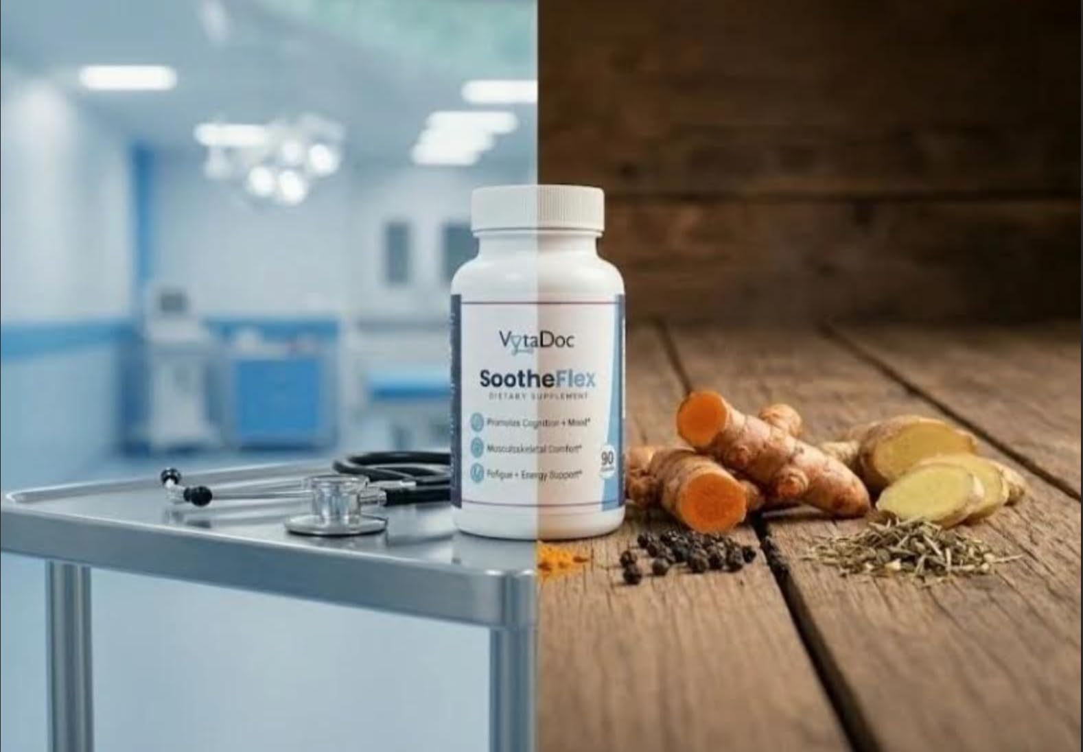 VytaDoc SootheFlex Joint, Energy & Mood Support for Women | Turmeric 900mg, Ferrochel® Iron, Magnesium Malate, Vitamin D3, Ginger, Selenium | 90 Capsules | Gentle Iron — Easy on Digestion - dailyvitalstore