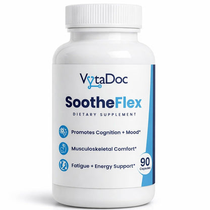 VytaDoc SootheFlex Joint, Energy & Mood Support for Women | Turmeric 900mg, Ferrochel® Iron, Magnesium Malate, Vitamin D3, Ginger, Selenium | 90 Capsules | Gentle Iron — Easy on Digestion - dailyvitalstore
