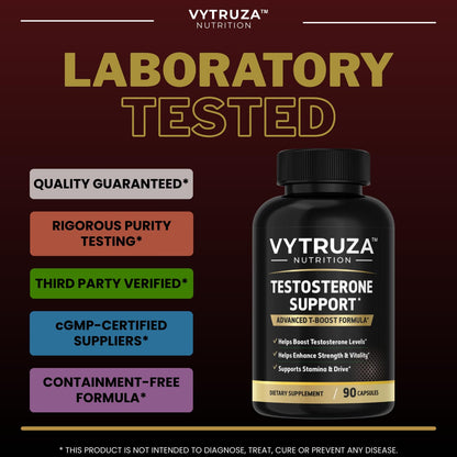 VYTRUZA Nutrition Advanced T-Boost Formula Test Support Capsules, Premium Ingredients, Energy, Strength Support Supplement for Men, 90 Capsules - dailyvitalstore