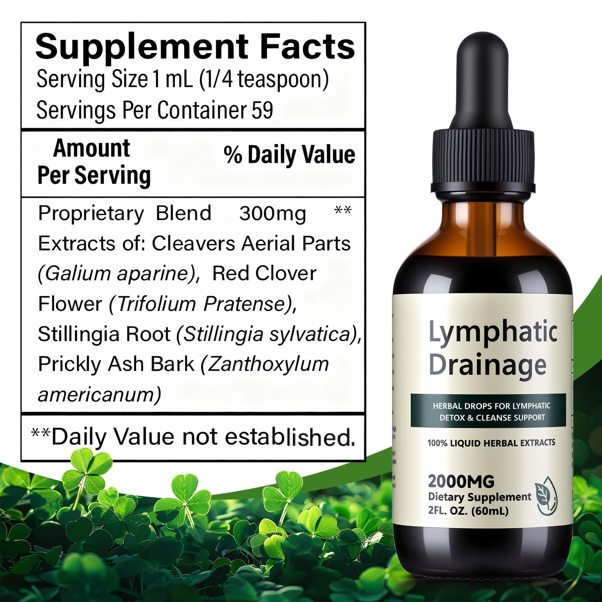 Wacipek Organic Lymphatic Drainage Drops, Lymphatic Drainage Supplement for Healthy Lymph Circulation, Reduce Bloating & Support Detox, Alcohol-Free Liquid Blend, 2 Fl Oz(60ml) - dailyvitalstore