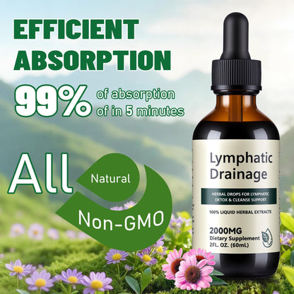 Wacipek Organic Lymphatic Drainage Drops, Lymphatic Drainage Supplement for Healthy Lymph Circulation, Reduce Bloating & Support Detox, Alcohol-Free Liquid Blend, 2 Fl Oz(60ml) - dailyvitalstore