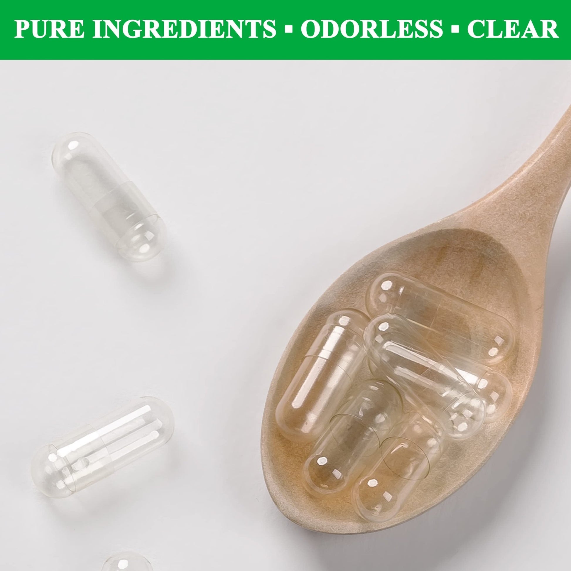 wananfu Size 0 Empty Capsules Vegetarian (100 Count) Bundle with Micro Lab Spoon, Clear Fillable Veggie Pill Capsules Size 0 for Making Your Own Supplements - dailyvitalstore