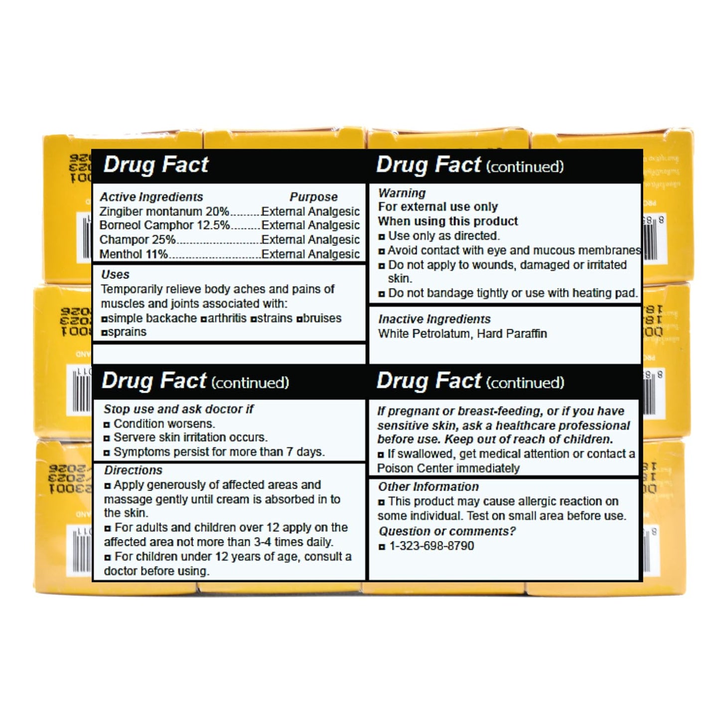 Wang Prom Herbal Balm 5gram Travel Package (Pack of 12) (Yellow) - dailyvitalstore
