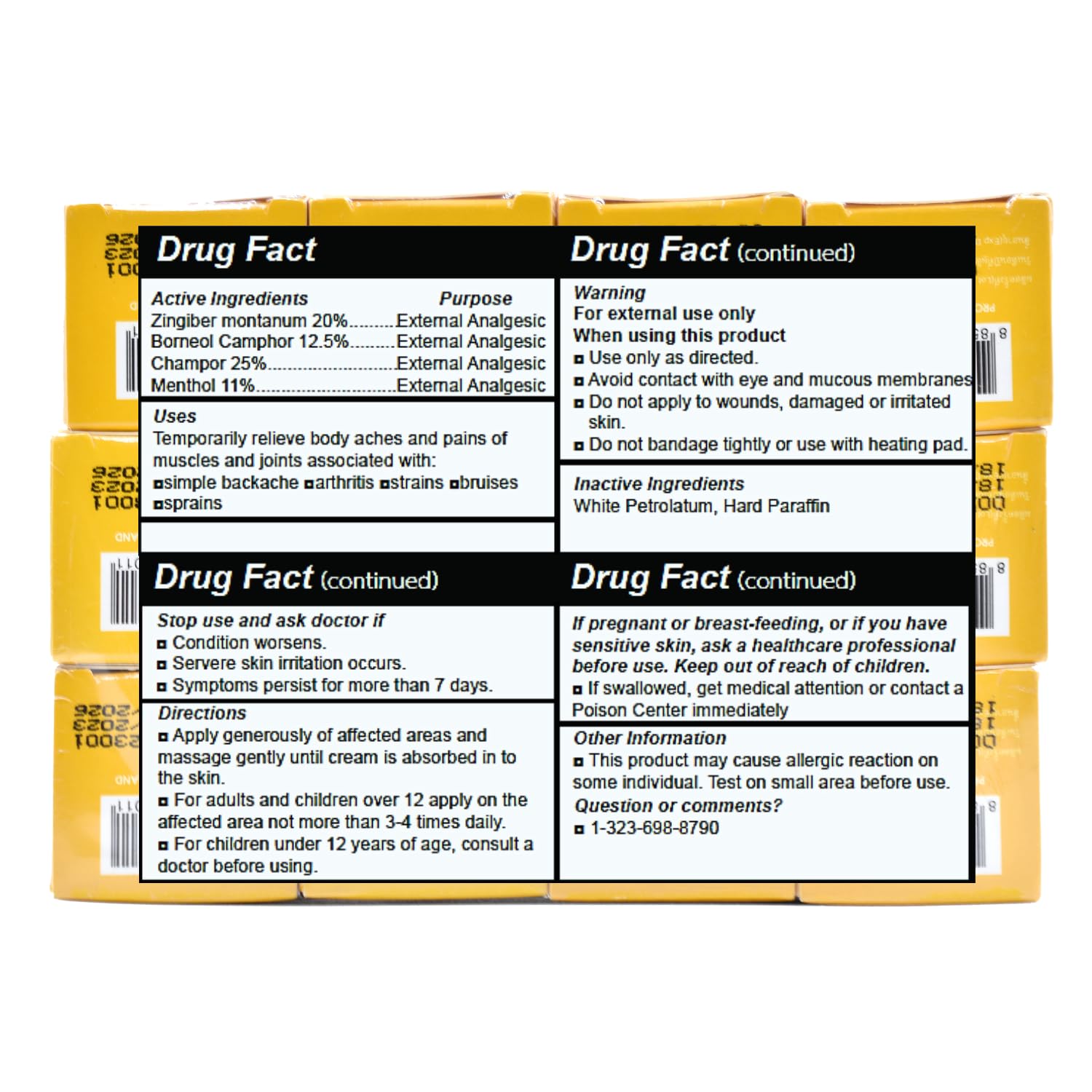 Wang Prom Herbal Balm 5gram Travel Package (Pack of 12) (Yellow) - dailyvitalstore