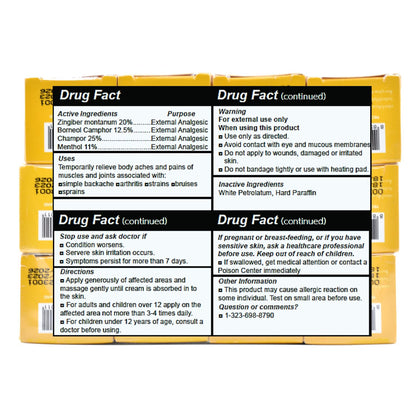 Wang Prom Herbal Balm 5gram Travel Package (Pack of 12) (Yellow) - dailyvitalstore