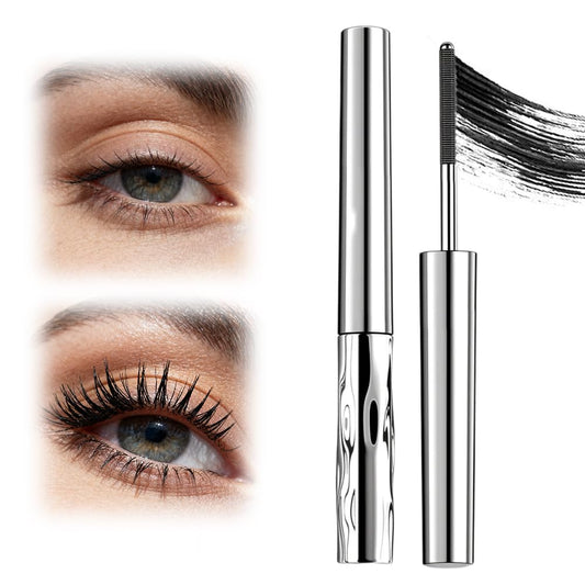 Washable Black Metal Wand Mascara, Waterproof Fiber Iron Mascara Tubing for for Volume & Length, 5D Curling Eyelash Quick-Dry, Long-lasting, Smudge Proof & No Flaking (Black) - dailyvitalstore