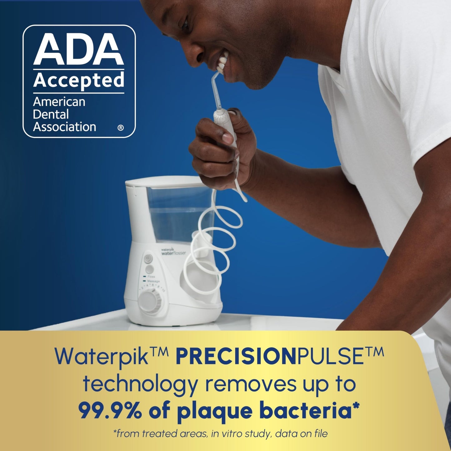 Waterpik Aquarius Water Flosser For Teeth Cleaning, Gums, Braces, Dental Care, Electric Power With 10 Settings, 7 Tips For Multiple Users And Needs, ADA Accepted, W - dailyvitalstore