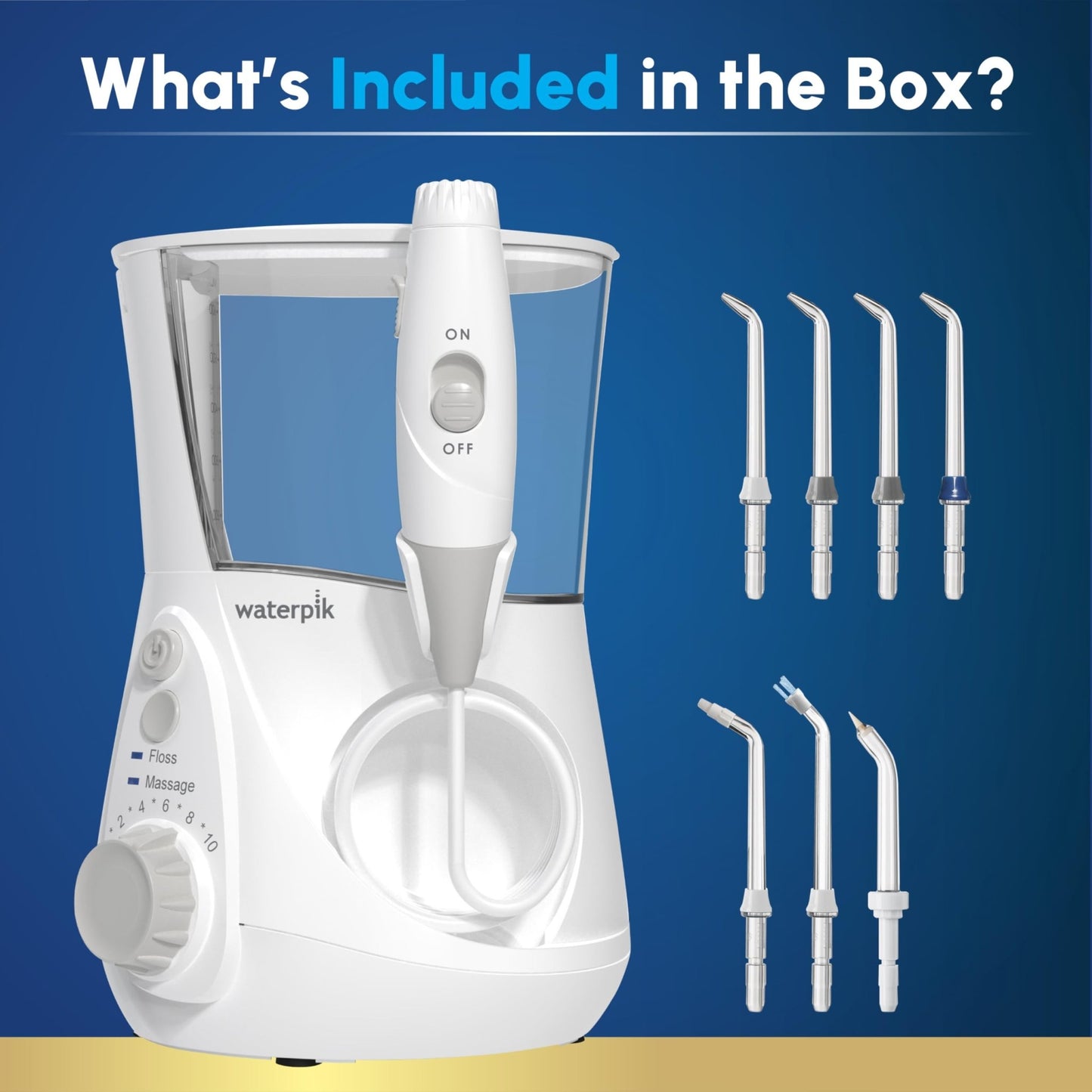Waterpik Aquarius Water Flosser For Teeth Cleaning, Gums, Braces, Dental Care, Electric Power With 10 Settings, 7 Tips For Multiple Users And Needs, ADA Accepted, W - dailyvitalstore