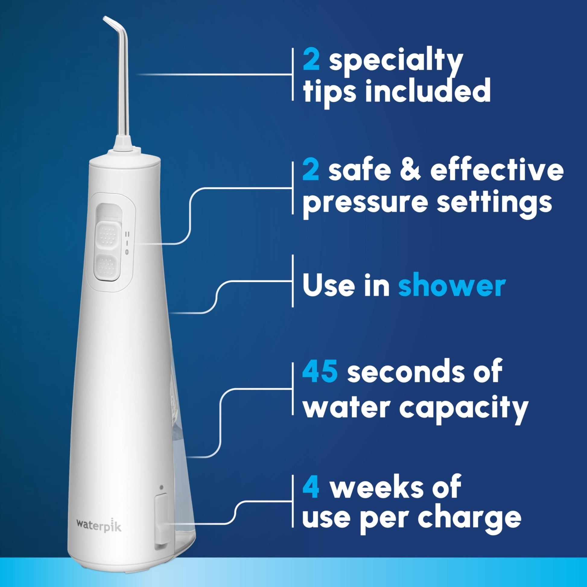 Waterpik Cordless Pulse 3100 Rechargeable Portable Water Flosser for Teeth, Gums, Braces Care and Travel with 2 Flossing Tips, Waterproof for Shower Use - dailyvitalstore
