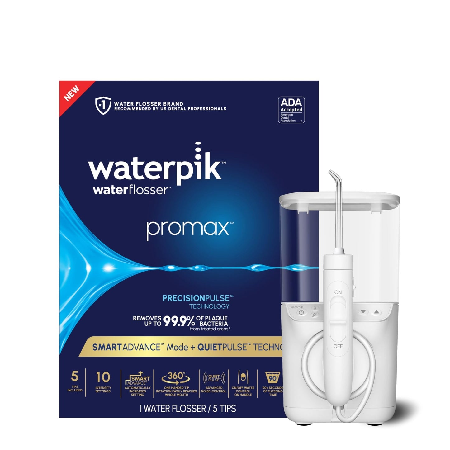 Waterpik Promax Water Flosser with SmartAdvance Mode for Daily Gum Health and Cleaning Teeth, Braces, Implants, ADA Accepted, Small Quiet Design, - dailyvitalstore