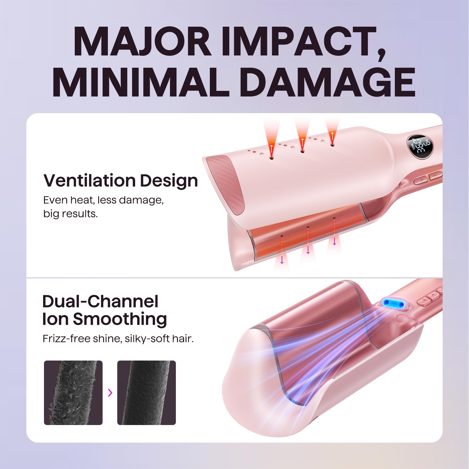 Wavytalk Power Wave Hair Crimper, Curling Iron Hair Crimper Waver, Ventilation Design for Less Damage, Ionic Reduces Frizz, Effortless-Waver - dailyvitalstore