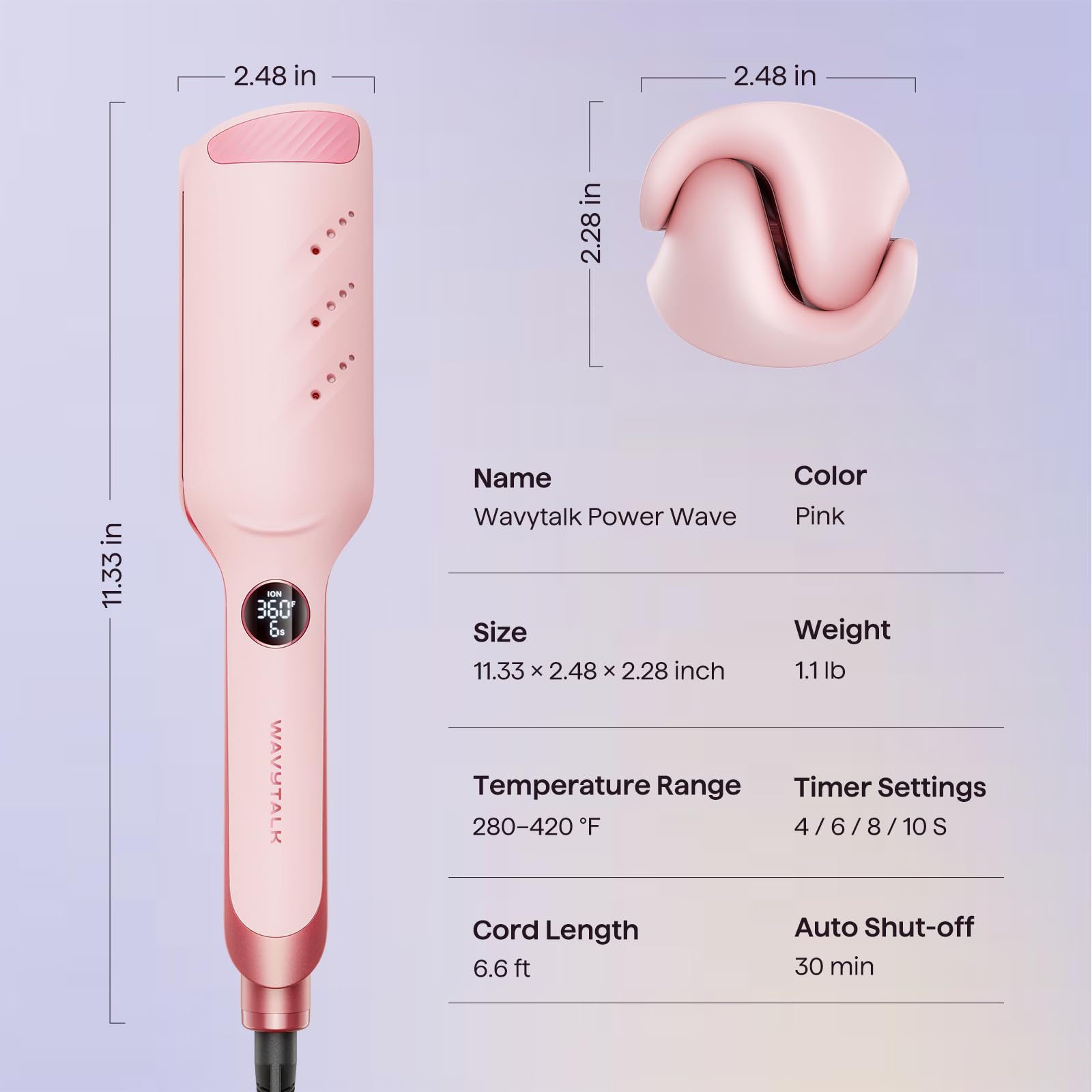 Wavytalk Power Wave Hair Crimper, Curling Iron Hair Crimper Waver, Ventilation Design for Less Damage, Ionic Reduces Frizz, Effortless-Waver - dailyvitalstore
