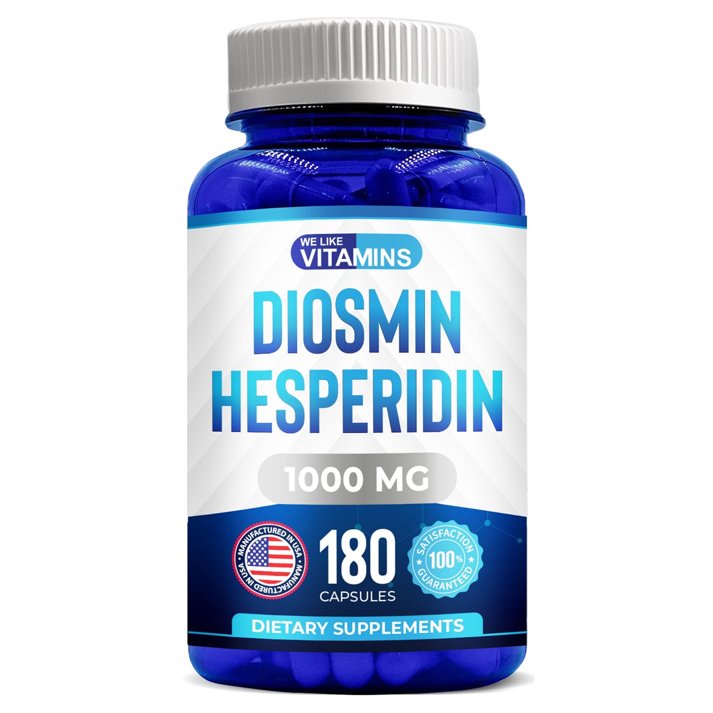 We Like Vitamins Diosmin Hesperidin 1000mg – 180 Capsules – 90 Day Supply - Diosmin and Hesperidin Supplement – Helps to Support Healthy Circulation, Veins, Capillaries, and Lymphatic Drainage - dailyvitalstore