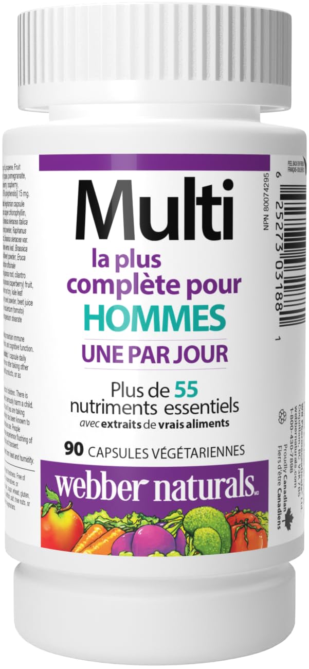 Webber Naturals Men's Most Complete Multi, 90 Vegetarian Capsules - dailyvitalstore